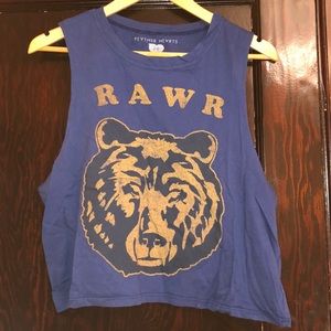 Urban Outfitters Feather Hearts Rawr Bear Tank